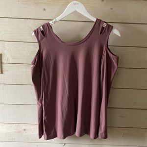 Mauve color long sleeve with shoulder cut outs